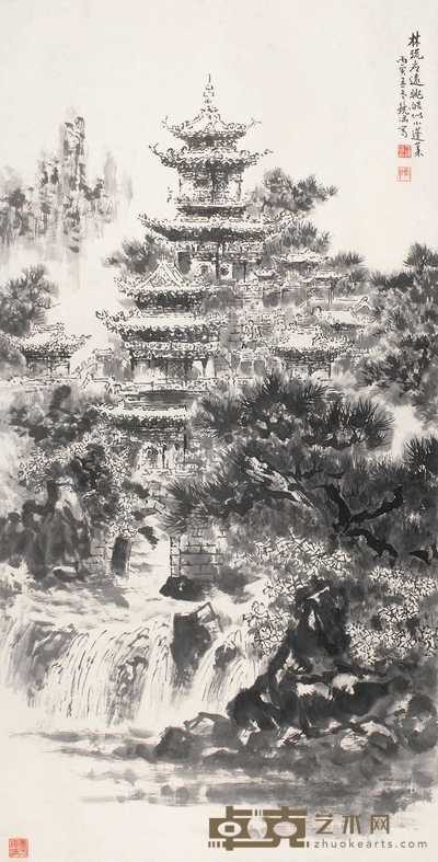 何镜涵 山水 立轴 136.2×69.8cm